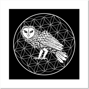 Funny Owl Eagle Owl Geometric T-Shirt Posters and Art